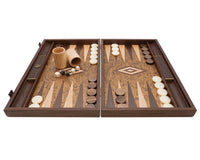The Manopoulos Luxury Walnut Burl and Wenge Backgammon Set with Luxury Cups