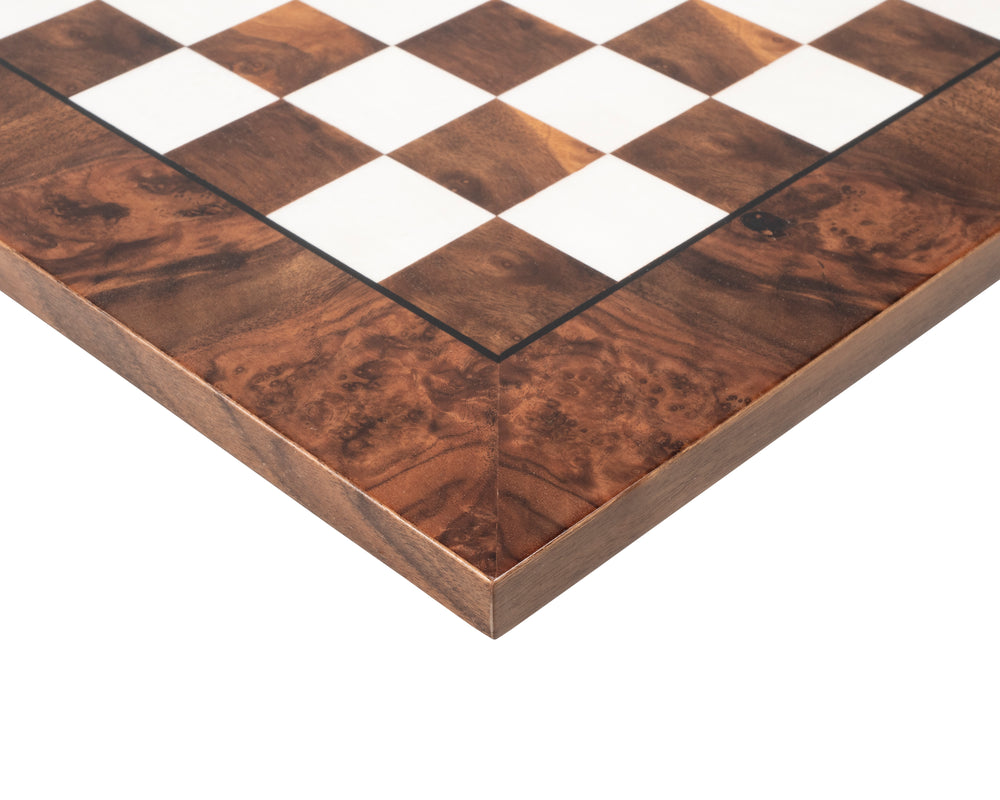 43cm Dark Walnut and Elmwood Luxury Chessboard