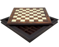 43cm Walnut and Maple Chess Cabinet with Removable Lid