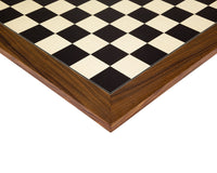 21.7 inch black anegre and palisander deluxe chess board with high gloss finish and 2.2 inch playing squares.