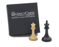 Ebonised 3.5 inch King and Queen chess pieces gift set with Regency Chess Company box