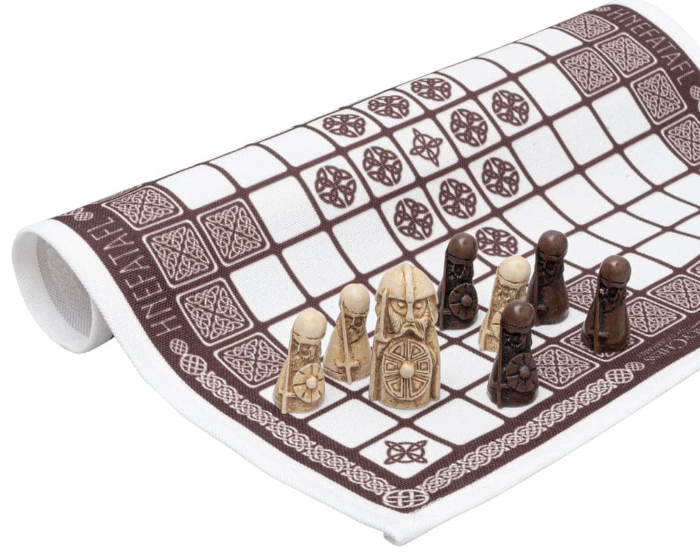 Hnefatafl - The Viking Game with Linen Playing Surface and Handcrafted Pieces