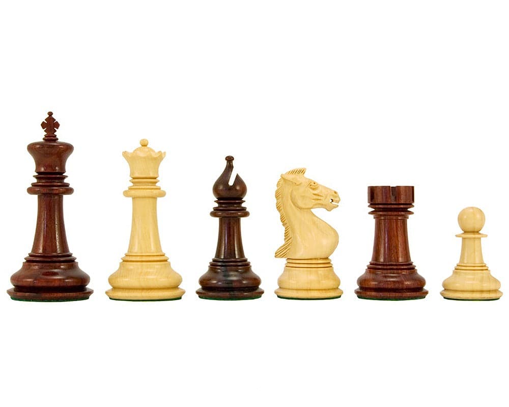 Madrid Series Rosewood Luxury Chess Pieces with 4 Inch King, Weighted and Elegantly Carved, Ideal for 23 Inch Board