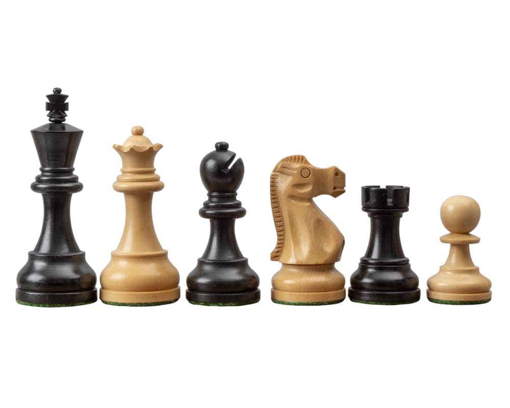 The Levisham 3.5 Inch Ebonised Boxwood Chessmen