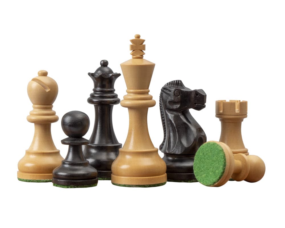 The Levisham 3.5 Inch Ebonised Boxwood Chessmen