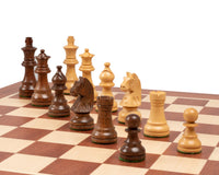 Down Head Acacia Chess Pieces - 7.6cm