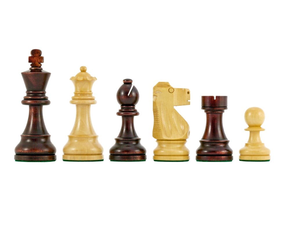 Antiqued British Staunton Chessmen 3.75 Inches in Sheesham and Boxwood with Unique Stain and Polish Finish