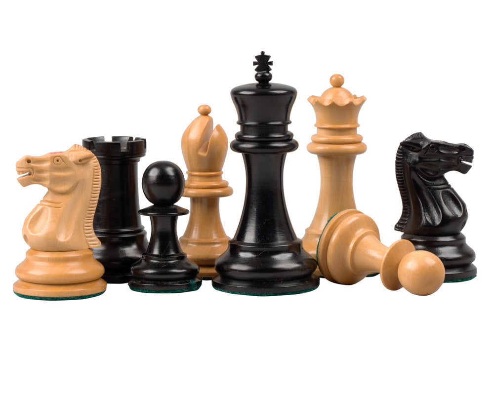 Reproduction Staunton Ebony Chessmen 1890 Model 9cm