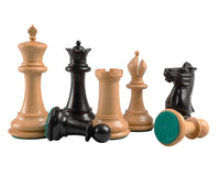 1849 Reproduction Staunton Ebony Chess Pieces - 10.2cm