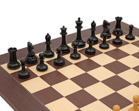 Harrwitz Series Ebonised Chess Pieces - 8.9cm