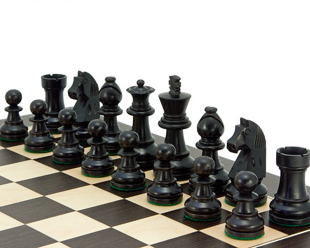 Down Head Classic Wenge Deluxe Chess Set (Hover Image)