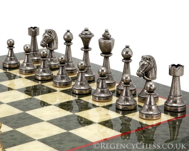 Finnesburg Brass and Olive Luxury Chess Set