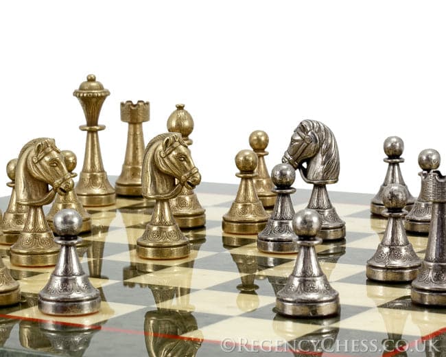 Finnesburg Brass and Olive Luxury Chess Set