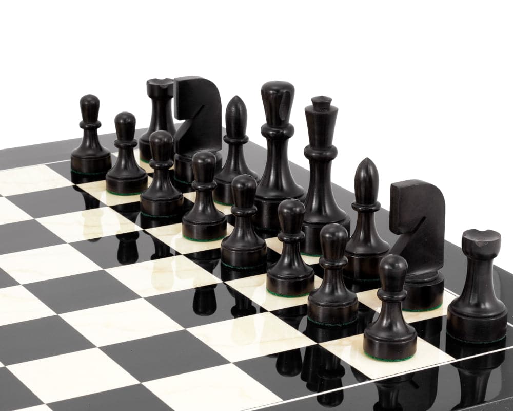 Contemporary Black Anegre Chess Set (Hover Image)