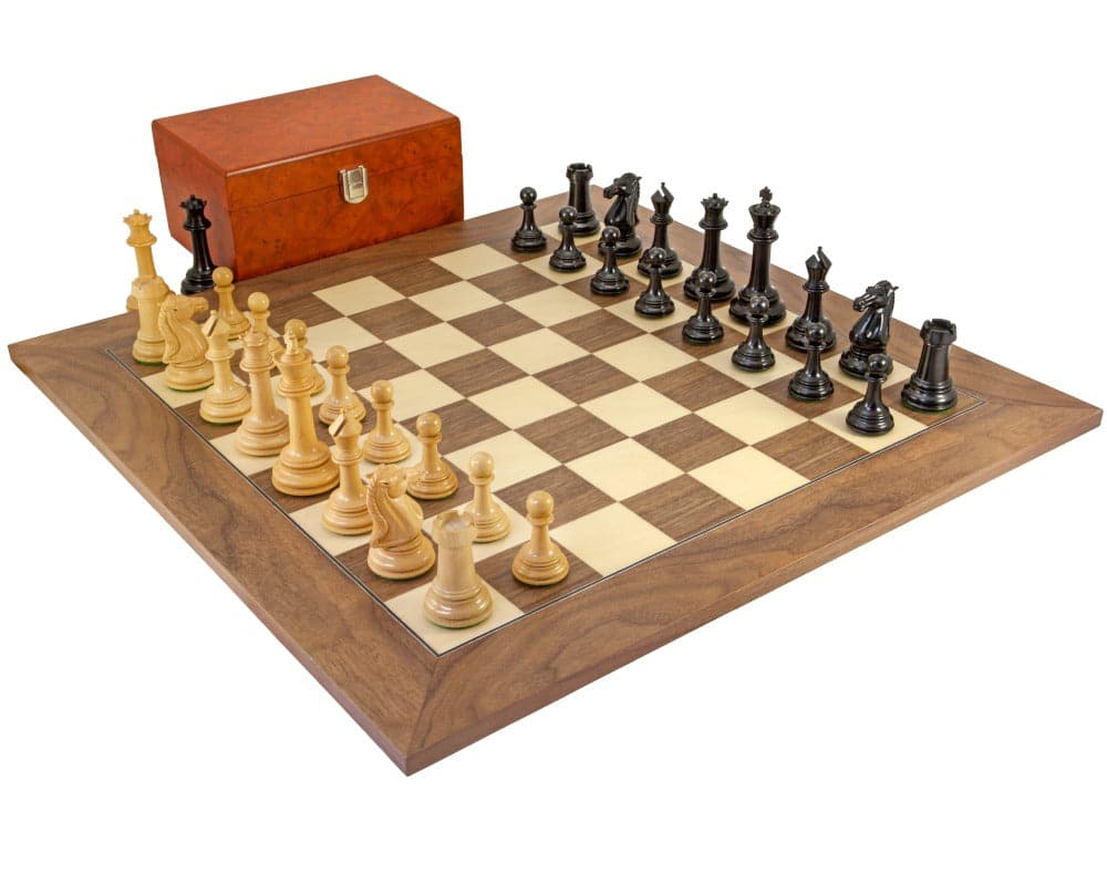 Parthenon Grand Ebony and Walnut Chess Set