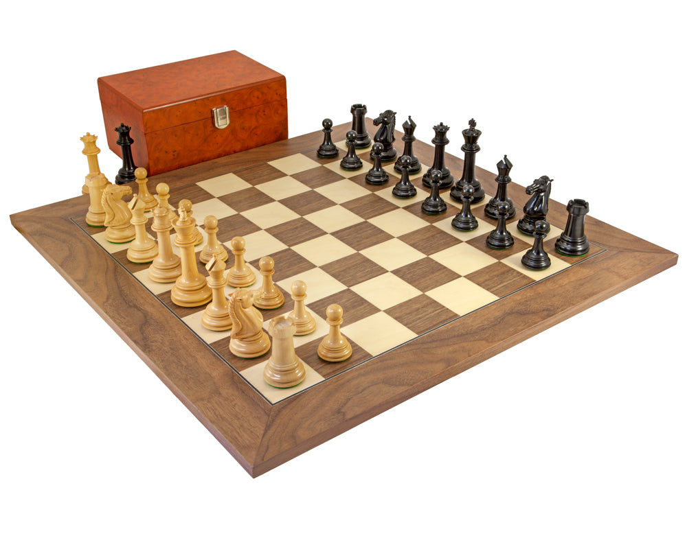 Parthenon Grand Ebony and Walnut Chess Set