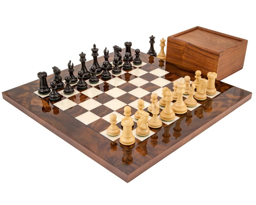 Highclere Ebony and Walnut Luxury Chess Set