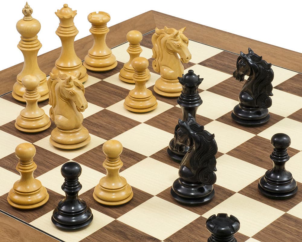 The Cavalry Ebony & Walnut Luxury Chess Set (Hover Image)