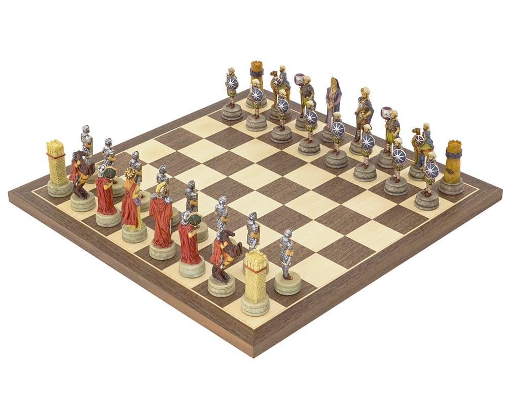 The Romans Vs Arabs Hand Painted Chess Set