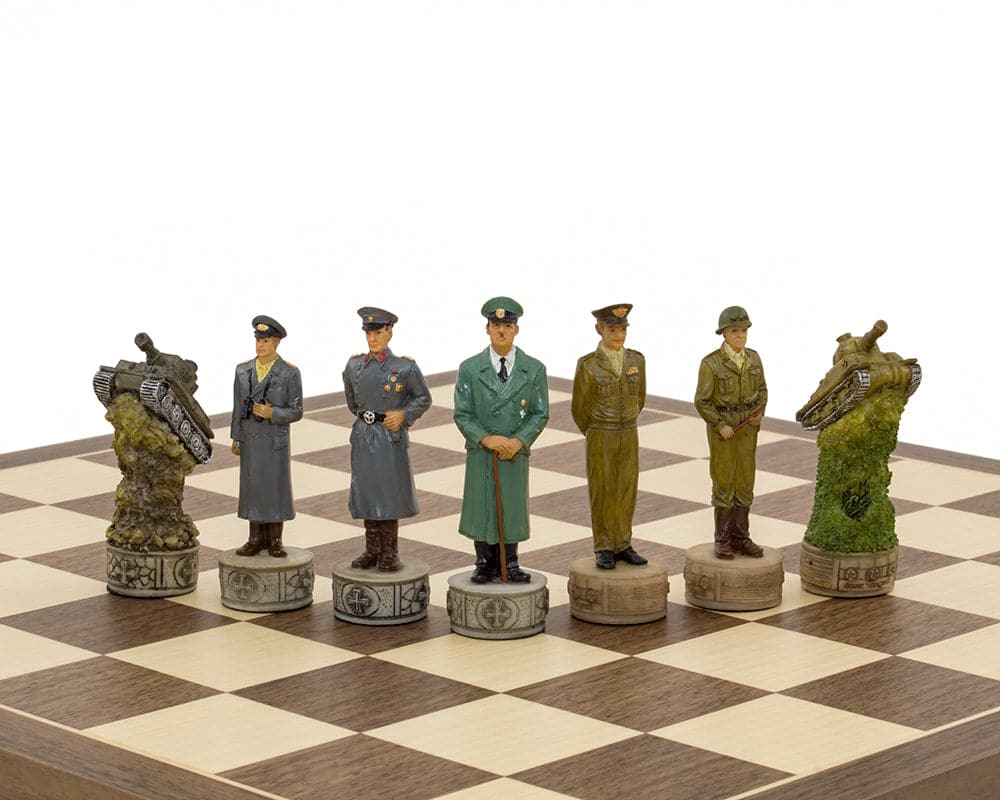 The Hitler Vs Roosevelt WWII Hand Painted Chess Set (Hover Image)