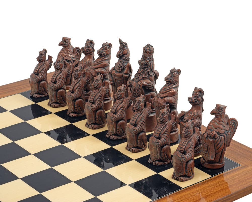 The Berkeley Chess Royal Beasts Metal and Palisander Grand Chess Set (Hover Image)