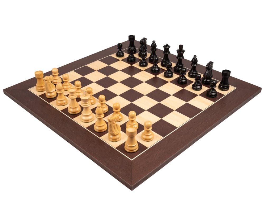 The French Knight Black and Wenge Chess Set