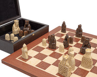 The Regency Isle of Lewis and Mahogany Mid-Sized Chess Set