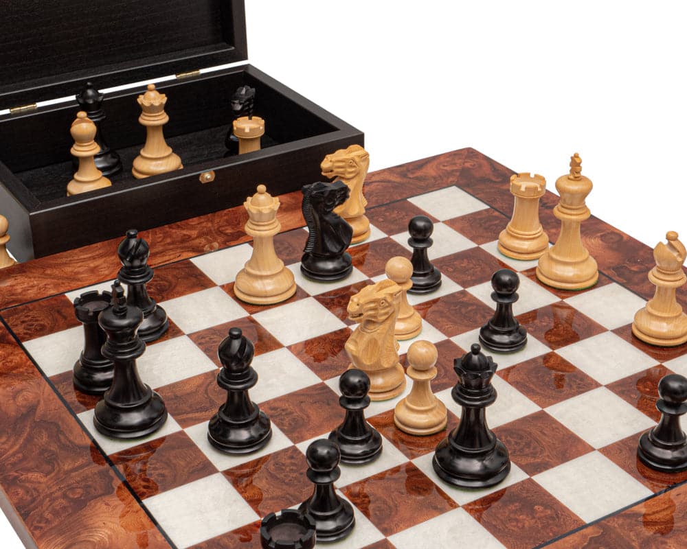 The Highgrove Briarwood and Black Luxury Chess Set (Hover Image)