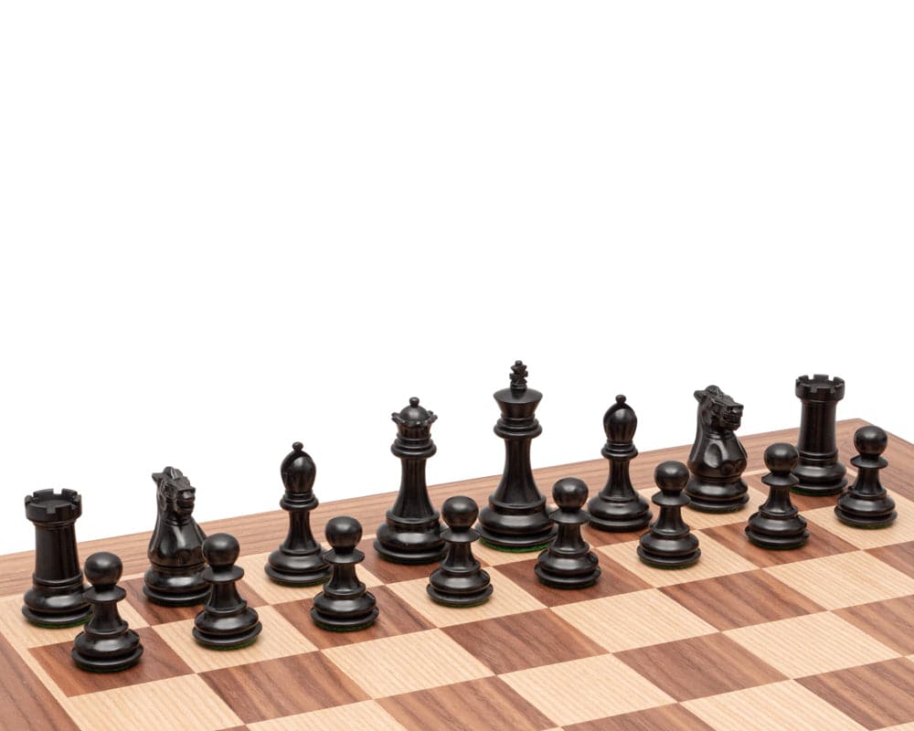 The Highclere Ebony and Walnut Traditional Chess Set (Hover Image)