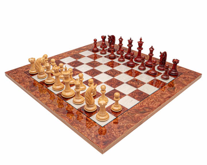 The Blackburne Padauk and Briarwood Luxury Chess Set