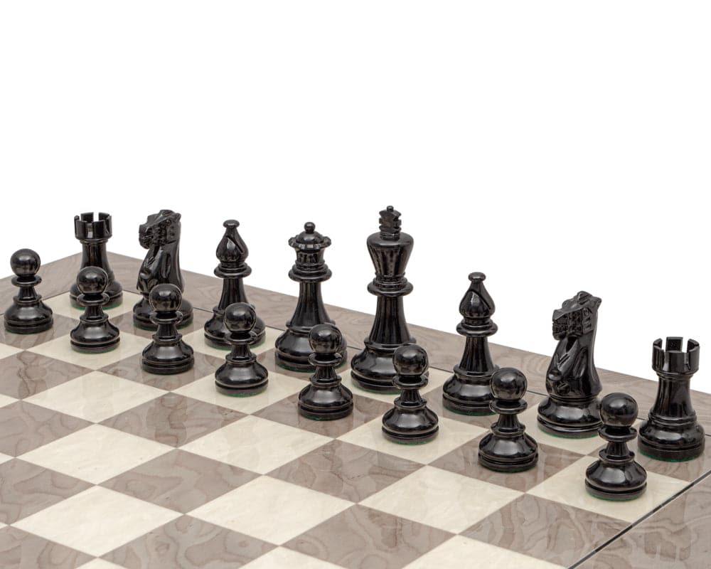 The Atlantic Black and Ash Burl Chess Set (Hover Image)