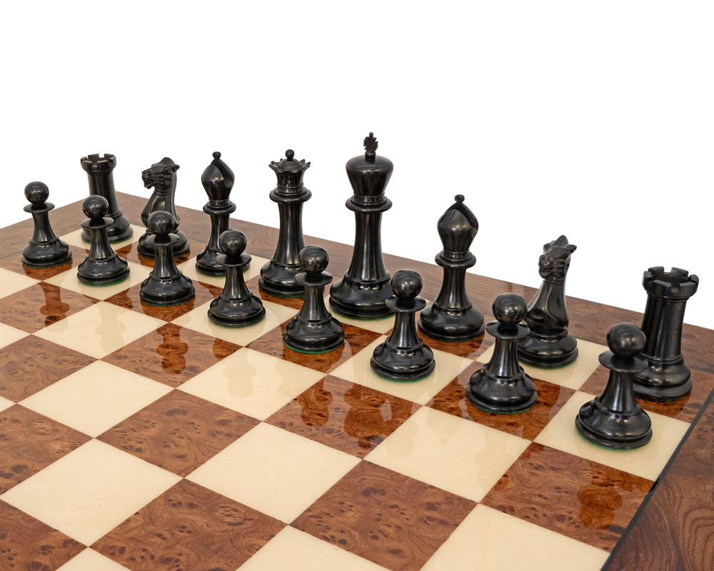 The 1849 Reproduction Ebony and Briarwood Luxury Chess Set (Hover Image)